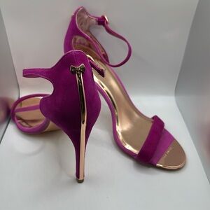 Ted Baker Mirobel Suede Purple Cut Out Detail Strap Heels Size 41 New